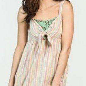 MATILDA JANE Maxi Dress No Baggage Multicolored Stripe Straps Beachy Size XXL